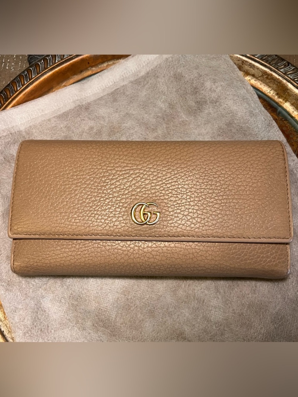 AUTH Gucci Marmont Continental Flap Leather Wallet